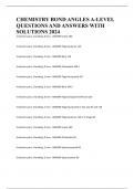 CHEMISTRY BOND ANGLES A-LEVEL QUESTIONS AND ANSWERS WITH SOLUTIONS 2024