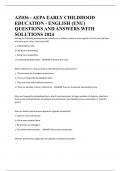 AZ036 - AEPA EARLY CHILDHOOD EDUCATION - ENGLISH (ENU) QUESTIONS AND ANSWERS WITH SOLUTIONS 2024