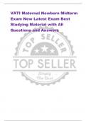 VATI Maternal Newborn Midterm  Exam New Latest Exam Best  Studying Material with All  Questions and Answers