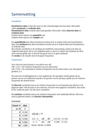 Samenvatting Statistiek 2 Hoofdstuk 1 t/m 22