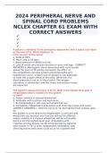 2024 PERIPHERAL NERVE AND SPINAL CORD PROBLEMS NCLEX CHAPTER 61 EXAM WITH CORRECT ANSWERS