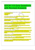 SOCW 315 Quiz Questions with Revised Answers