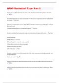 NFHS Basketball Exam Part II Questions And Answers With Verified Solutions Graded A+