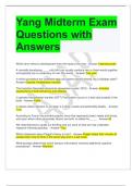 Yang Midterm Exam Questions with Answers