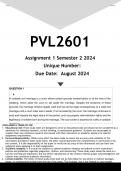PVL2601 Assignment 2 (ANSWERS) Semester 2 2024 - DISTINCTION GUARANTEED