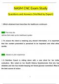 NASM CNC Exam Study Questions and Answers (Verified by Expert)