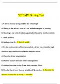 NC DMV Driving Test Questions and Answers (2024 / 2025) (Verified Answers)