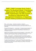  RIMS  CRMP Complete Study Guide 1 Analyze The Business Model, 2 Developing Organizational Risk Strategies, 3 RIMS CRMP-Implementing The Risk Process, 4 Developing Organizational Risk Management Competency, 5 Supporting Decision Making Questions And Answe