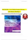 Test Bank for Lewis Medical Surgical Nursing 12TH Edition by By Mariann M. Harding, Jeffrey Kwong, Debra Hagler, and Courtney Reinisch/Updated Version 2023/2024/ All Chapters Covered(Chapter 1 to Chapter 69)/100% Correct Answers with Rationale/Graded A+/P