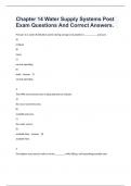 Chapter 14 Water Supply Systems Post Exam Questions And Correct Answers.