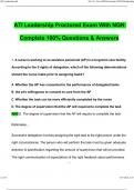 ATI Leadership Proctored Exam With NGN Complete 100% Questions & Answers