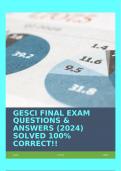 GESCI FINAL EXAM QUESTIONS & ANSWERS (2024) SOLVED 100% CORRECT!!