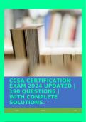 CCSA CERTIFICATION EXAM 2024 UPDATED | 190 QUESTIONS | WITH COMPLETE SOLUTIONS.