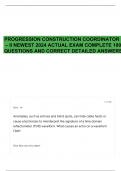 PROGRESSION CONSTRUCTION COORDINATOR I – II NEWEST 2024 ACTUAL EXAM COMPLETE 100 QUESTIONS AND CORRECT DETAILED ANSWERS 