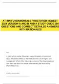 ATI RN FUNDAMENTALS PROCTORED NEWEST 2024 VERSION A AND B AND A STUDY GUIDE 300 QUESTIONS AND CORRECT DETAILED ANSWERS WITH RATIONALES