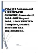 PVL2601 Assignment 2 (COMPLETE ANSWERS) Semester 2 2024 Course Family Law (PVL2601) Institution University Of South Africa (Unisa) Book South African Family Law