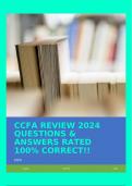 CCFA REVIEW 2024 QUESTIONS & ANSWERS RATED 100% CORRECT!!