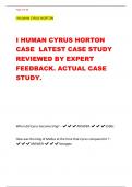 I HUMAN CYRUS HORTON  CASE LATEST CASE STUDY  REVIEWED BY EXPERT  FEEDBACK. ACTUAL CASE  STUDY.