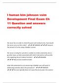 I human kim johnson vsim Development Final Exam Ch  11 Question and answers  correctly solved