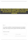 MHA 706 FINANCIAL MANAGEMENT FINAL EXAM AND STUDY GUIDE NEWEST 2024 ACTUAL EXAM 200 QUESTIONS AND CORRECT DETAILED ANSWERS 