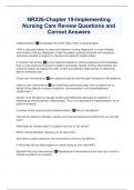 NR226-Chapter 19-Implementing Nursing Care Review Questions and Correct Answers