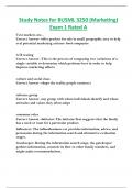 Study Notes for BUSML 3250 (Marketing)  Exam 1 Rated A