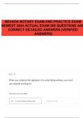 NEVADA NOTARY EXAM AND PRACTICE EXAM NEWEST 2024 ACTUAL EXAM 200 QUESTIONS AND CORRECT DETAILED ANSWERS (VERIFIED ANSWERS)