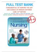 Test Bank For Fundamentals of Nursing: The Art and Science of Person-Centered Care 10th Edition by Carol R. Taylor, Pamela B Lynn & Jennifer L Bartlett| 9781975168162| All Chapters 1-47| LATEST