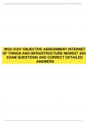 WGU D337 OBJECTIVE ASSESSMENT INTERNET OF THINGS AND INFRASTRUCTURE NEWEST 2024 EXAM QUESTIONS AND CORRECT DETAILED ANSWERS