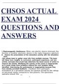 CHSOS ACTUAL EXAM 2024 QUESTIONS AND ANSWERS