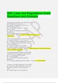 QAC Laws and Regulations Exam Questions and Answers