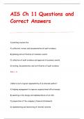 AIS Ch 11 Questions and  Correct Answers