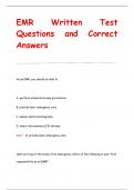 EMR Written Test Questions and Correct  Answers