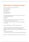 MGMT 4000 test 1 (Montgomery UGA) Questions And Answers Already Graded A+