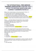 THE INTERNATIONAL FIRE SERVICE TRAINING ASSOCIATION CHAPTER TEST 1 (IFSTA 7TH EDITION) QUESTIONS AND CORRECT ANSWERS RATED A+