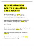 Quantitative Risk Analysis (questions and answers)