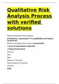 Qualitative Risk Analysis Process with verified solutions