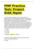 PMP Practice Test: Project RISK Mgmt