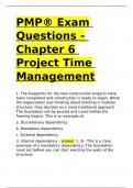 PMP® Exam Questions - Chapter 6 Project Time Management