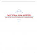 VADETS FINAL EXAM QUESTIONS|GUARANTEED TEST WITH ACCURATE ANSWERS|VERIFIED