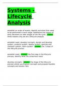 Systems - Lifecycle Analysis