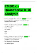 PMBOK -Qualitative Risk Analysis