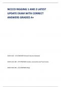 NCCCO RIGGING 1 AND 2 LATEST UPDATE EXAM WITH CORRECT ANSWERS GRADED A+ OSHA 1910 - ANSWER-General Industry Standards OSHA 1910.180 - ANSWER-Crawler, Locomotive and Truck Cranes OSHA 1910.184 - ANSWER-Slings OSHA 1926 - ANSWER-Construction Industry Standa