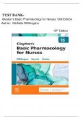  Test Bank- Clayton’s Basic Pharmacology for Nurses, 19th Edition ( Author : Bruce D. Clayton, 2022), All Chapters || Latest Edition