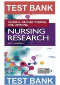 Test Bank For Reading, Understanding, and Applying Nursing Research 6th Edition By James A. Fain ISBN:9781719641821 Chapter 1-15 Complete Guide .