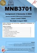 MNB3701 Assignment 2 (COMPLETE ANSWERS) Semester 2 2024 (195080) - DUE 5  August 2024 