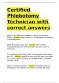 Certified Phlebotomy Technician with correct answers