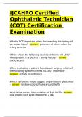 IJCAHPO Certified Ophthalmic Technician (COT) Certification Examination