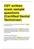 CDT written exam sample questions (Certified Dental Technician)