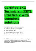 Certified EKG Technician (CET) Practice 2 with complete solutions